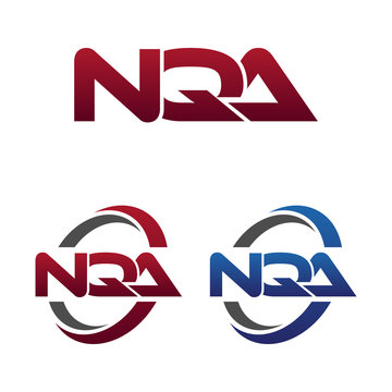 Modern 3 Letters Initial logo Vector Swoosh Red Blue nqa
