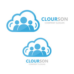 Vector logo combination of a cloud and people