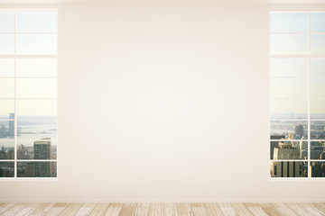Blank wall in empty interior