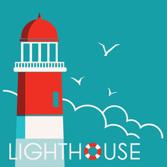 Lighthouse background with text.vector illustration