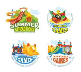 Vector illustration of summer labels