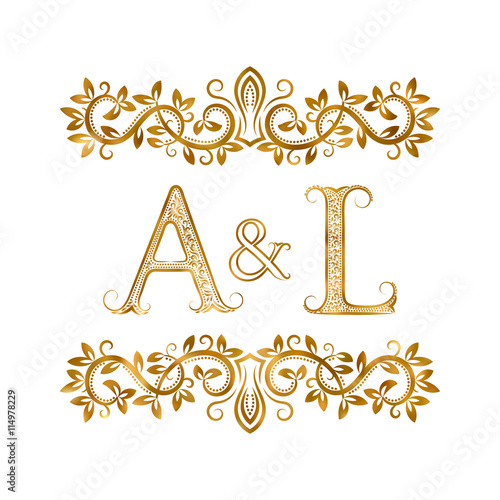 Am Vintage Initials Logo Symbol Letters A M Ampersand Surrounded Al Vintage Initials Logo Symbol Letters A L Ampersand Surrounded Fl Ornament