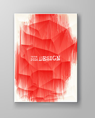 Vector grunge red paint brush strokes brochure.