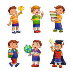 Cartoon happy children set