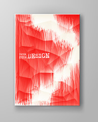 Vector grunge red paint brush strokes brochure.