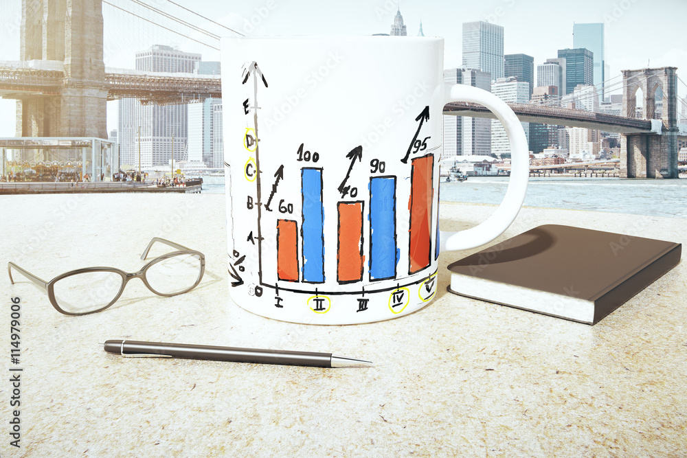 Poster mug with business graph
