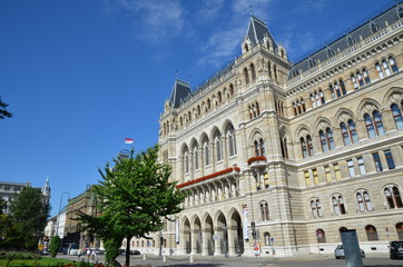 Fototapeta na wymiar Entrée de la mairie de Vienne depuis la place Freidrich Schmidt