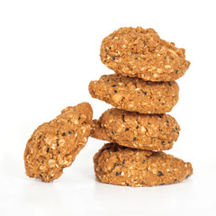 Homemade with whole grain cookies , isloated on white