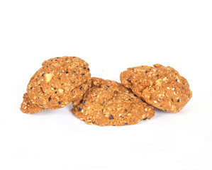 Homemade with whole grain cookies , isloated on white