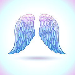 Beautiful cartoon angel wings