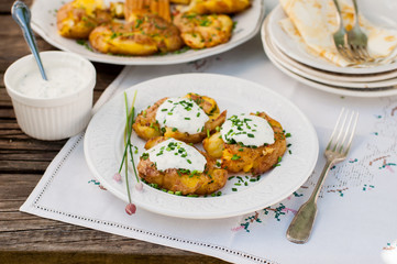 Australian Crash Hot Potatoes with Sour Cream