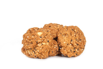 Homemade with whole grain cookies , isloated on white