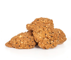 Homemade with whole grain cookies , isloated on white