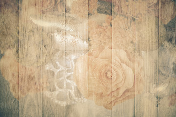 Bouquet of flower effect wooden textured with filter retro vinta
