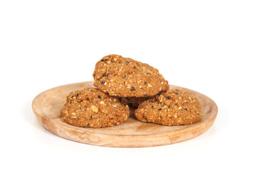 Homemade with whole grain cookies , isloated on white