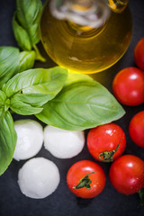 fresh tomatoes and mozzarella