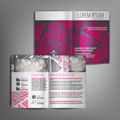 Brochure template design with gray and pink.