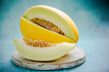 whole and slice honeydew melon