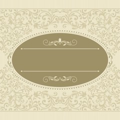 Vintage template with pattern and ornate borders. Ornamental lace pattern for invitation, greeting card, certificate.