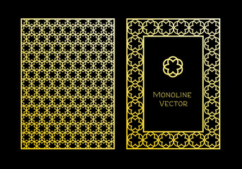 labels and frames for packaging for luxury products in trendy linear style
