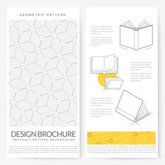 Business brochure flyer design layout template:
Graphic design brochure with geometric pattern background