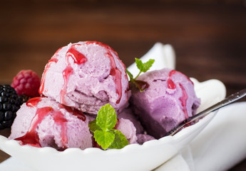 Ice Cream Scoops in Bowl 