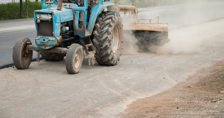 Close-up asphalt at the road under construction.