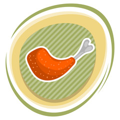 Fried chicken colorful icon