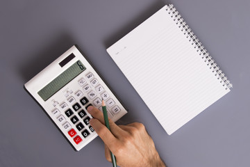 finger press key of calculator