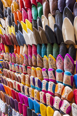 Fototapeta na wymiar Colourful Moroccan slippers, Marrakesh