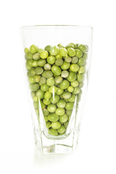 Glass of green peas