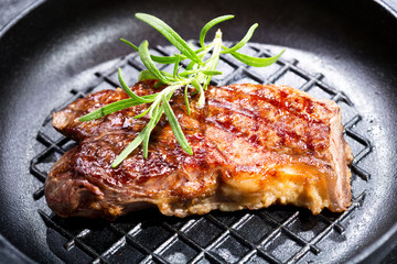 grilled meat with rosemary