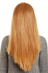 Naklejka premium Blonde Frau mit langen Haaren