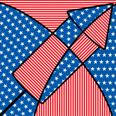 Fototapeta premium Bright abstract 4th of July cracker in vector format.