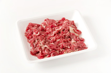 牛肉肩ロース切り落とし アップ