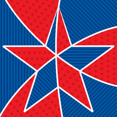 Bright abstract 4th of July star in vector format.