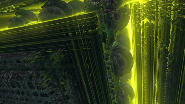 Nanotech World Colorful Visual Effects Flight Animation. Seamless Loop.