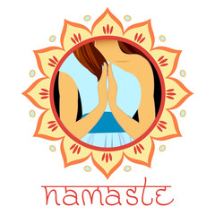Indian greeting banner Namaste