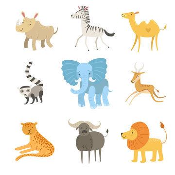 African Animals Illustration Set