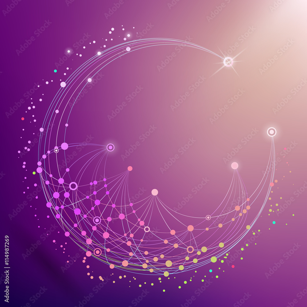 Poster abstract futuristic background with dots and lines. vector illustration. empty space for your text.