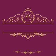 Vintage vector monogram. Elegant emblem logo for restaurants, hotels, bars and boutiques. It can be used to design business cards, invitations, booklets and brochures