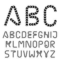 arrow strip font alphabet letters vector