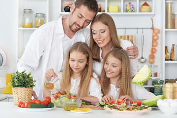 happy family at kitchen