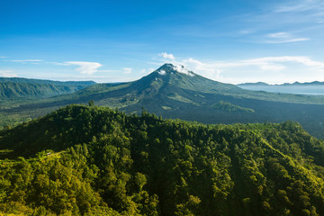 View of mount Batur (Gunung Batur) - active volcano in Bali, Indonesia.