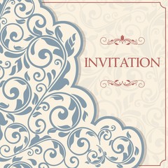 Vintage template with pattern and ornate borders. 