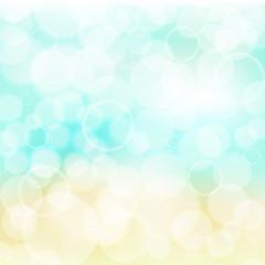Colorful bokeh abstract vector background. Summer beach colors