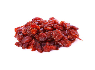 Dried cranberries isolated on white background
