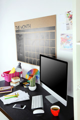 Comfortable workplace with modern computer