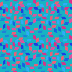 Seamless pattern of diamonds with cool colors
