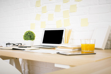 Creative designer desktop sideview